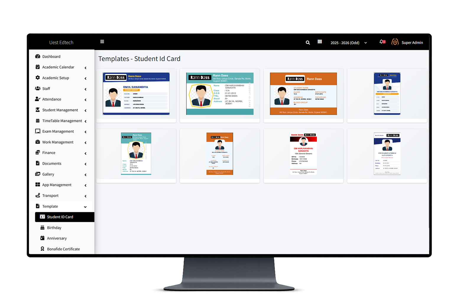 Rann Dass Template Management System Dashboard